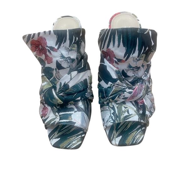 Marc Fisher Ltd Floral Plant Square Heels size 7 3 1/2 inch heel leather… - Picture 1 of 7